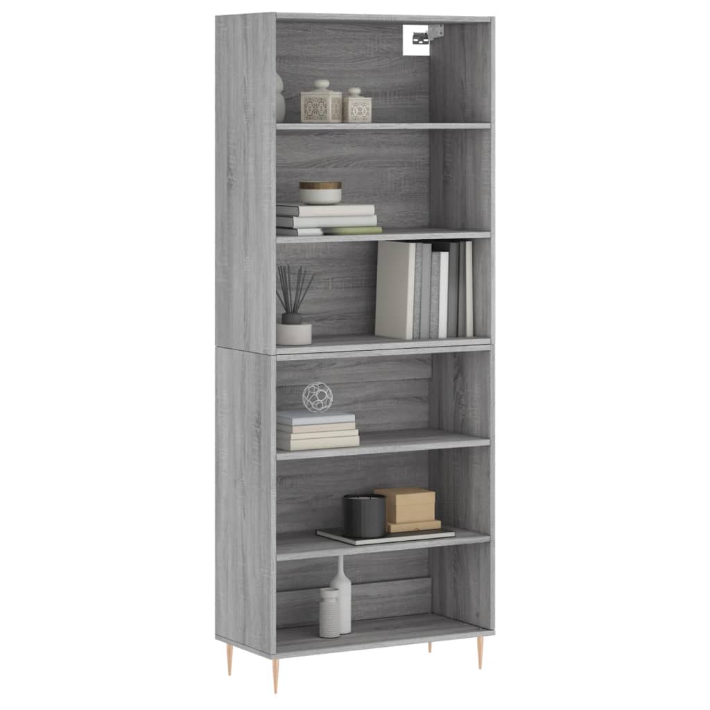 vidaXL Ντουλάπι Sonoma Γκρι 69,5x32,5x180 εκ. Επεξεργασμένο Ξύλο