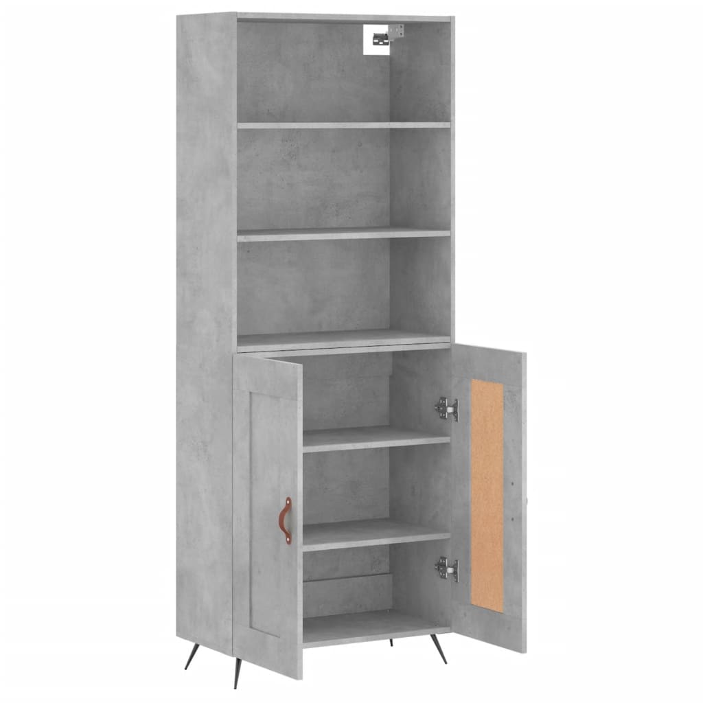 vidaXL Ντουλάπι Γκρι Σκυροδέματος 69,5x34x180 εκ. Επεξεργασμένο Ξύλο
