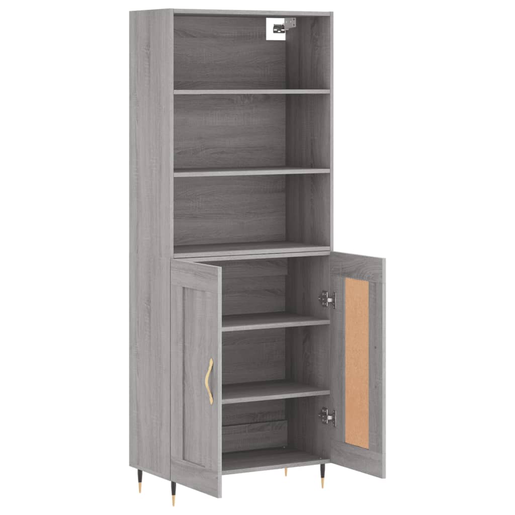 vidaXL Ντουλάπι Γκρι Sonoma 69,5 x 34 x 180 εκ. Επεξεργασμένο Ξύλο
