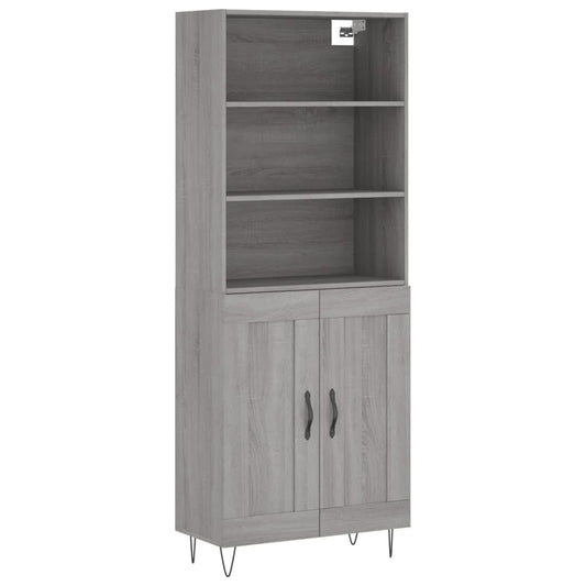 vidaXL Ντουλάπι Γκρι Sonoma 69,5 x 34 x 180 εκ. Επεξεργασμένο Ξύλο