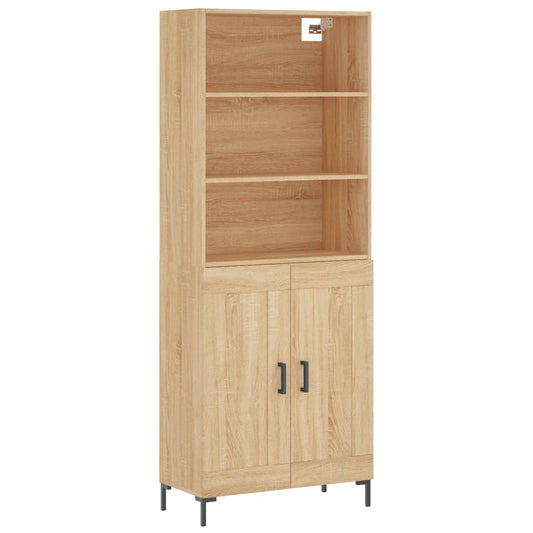 vidaXL Ντουλάπι Sonoma δρυς 69,5 x 34 x 180 εκ. από Επεξεργασμένο Ξύλο