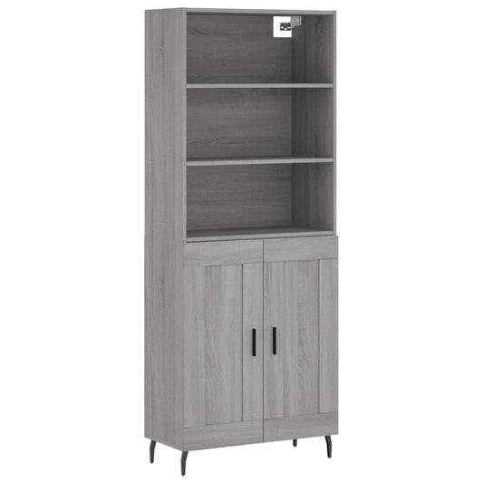 vidaXL Ντουλάπι Γκρι Sonoma 69,5 x 34 x 180 εκ. Επεξεργασμένο Ξύλο
