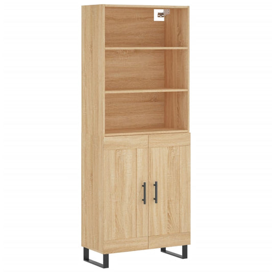 vidaXL Ντουλάπι Sonoma δρυς 69,5 x 34 x 180 εκ. από Επεξεργασμένο Ξύλο