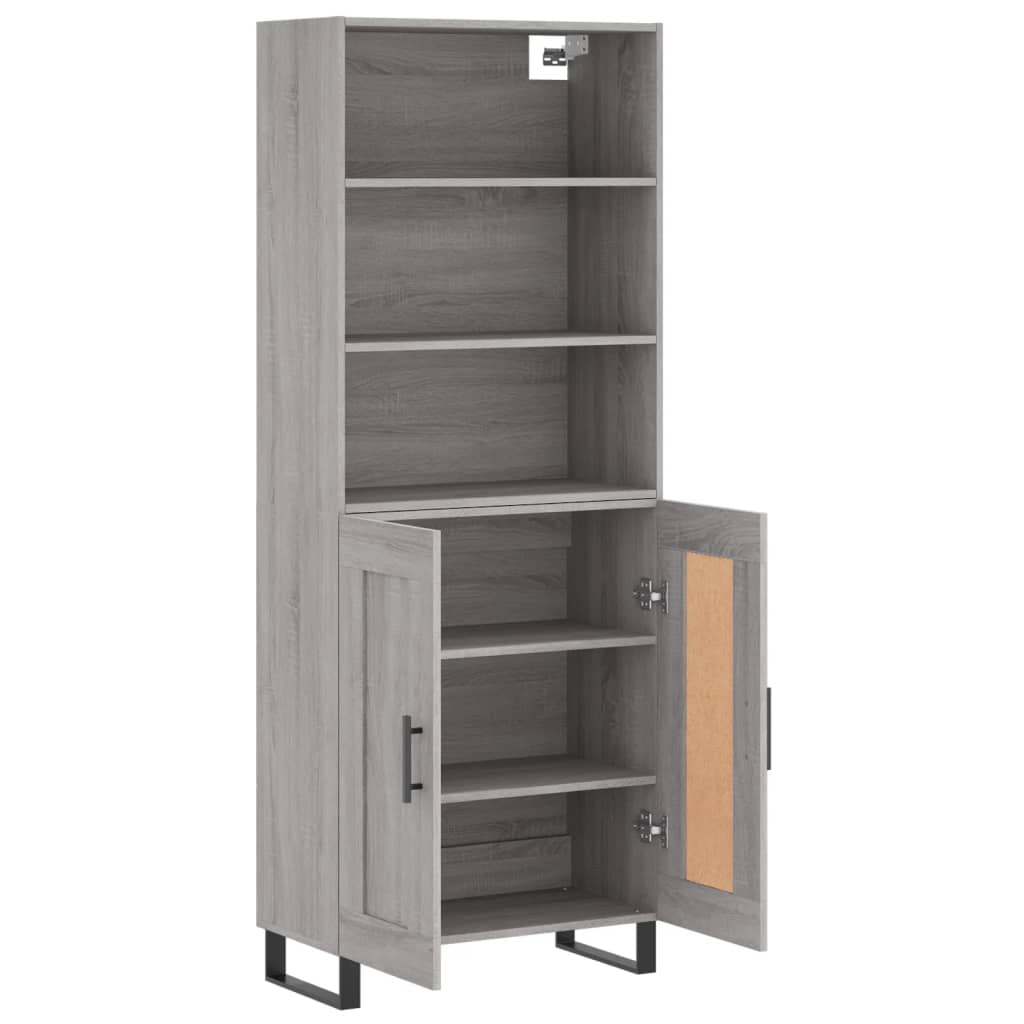 vidaXL Ντουλάπι Γκρι Sonoma 69,5 x 34 x 180 εκ. Επεξεργασμένο Ξύλο