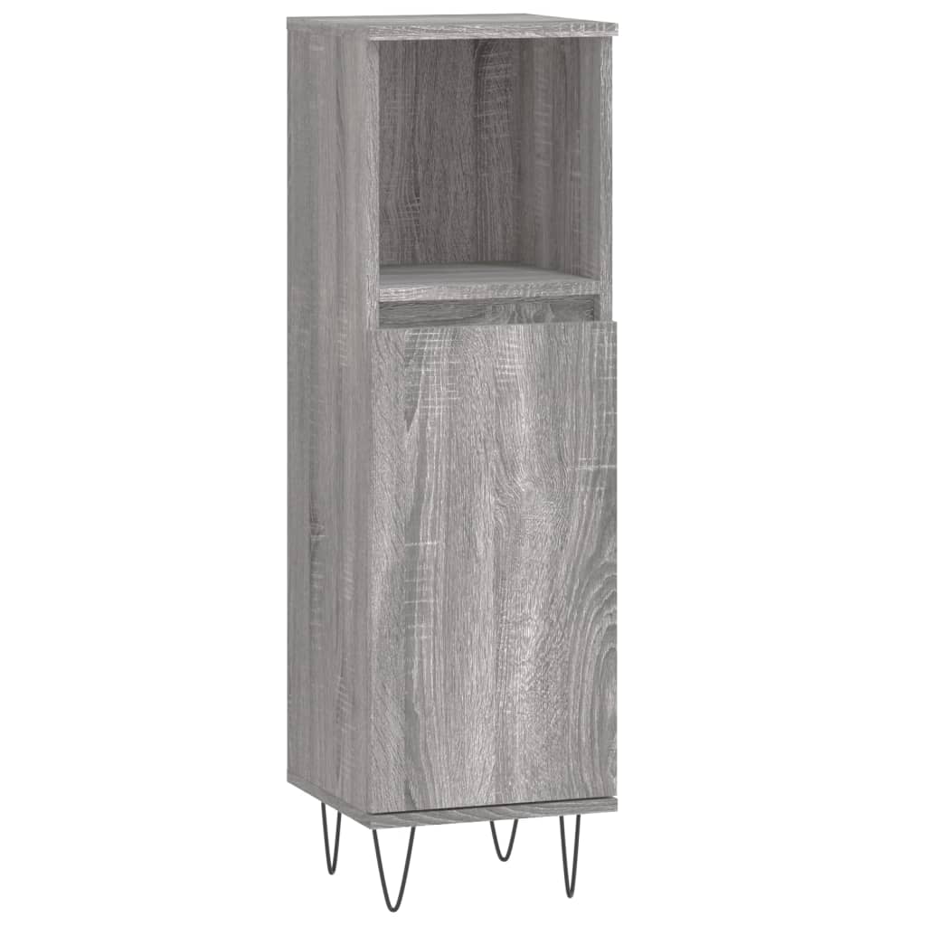 vidaXL Σετ Επίπλων Μπάνιου 3 Τεμαχίων Γκρι Sonoma Επεξεργασμένο Ξύλο