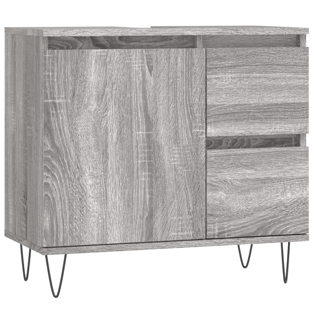 vidaXL Σετ Επίπλων Μπάνιου 3 Τεμαχίων Γκρι Sonoma Επεξεργασμένο Ξύλο