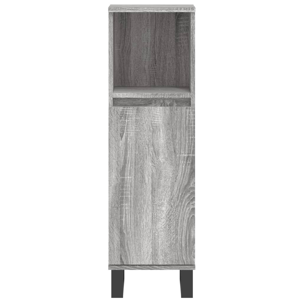 vidaXL Σετ Επίπλων Μπάνιου 3 Τεμαχίων Γκρι Sonoma Επεξεργασμένο Ξύλο