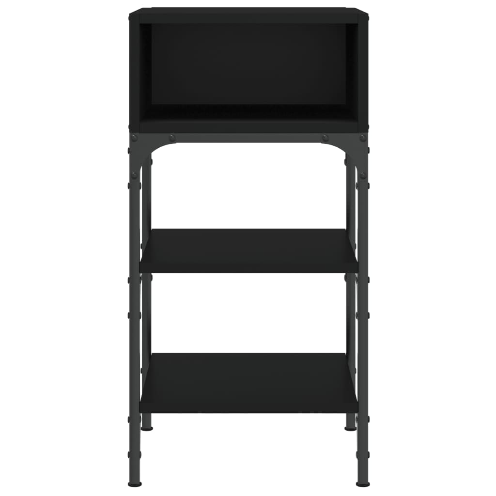 vidaXL Κομοδίνα 2 τεμ. Μαύρα 35x34,5x70 εκ. από Επεξεργασμένο Ξύλο