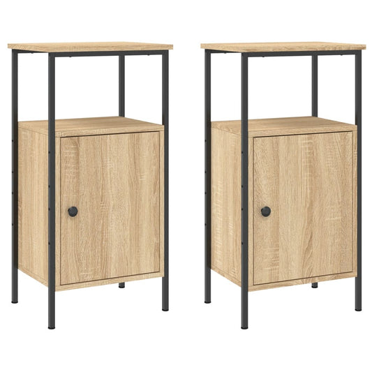 vidaXL Κομοδίνα 2 τεμ. Sonoma Δρυς 41 x 31 x 80 εκ. Επεξεργασμένο Ξύλο