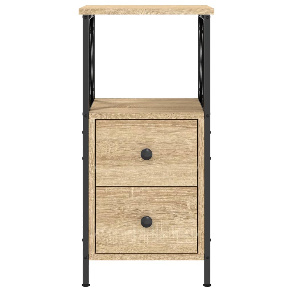 vidaXL Κομοδίνα 2 τεμ. Sonoma Δρυς 34x35,5x70 εκ. Επεξεργασμένο Ξύλο