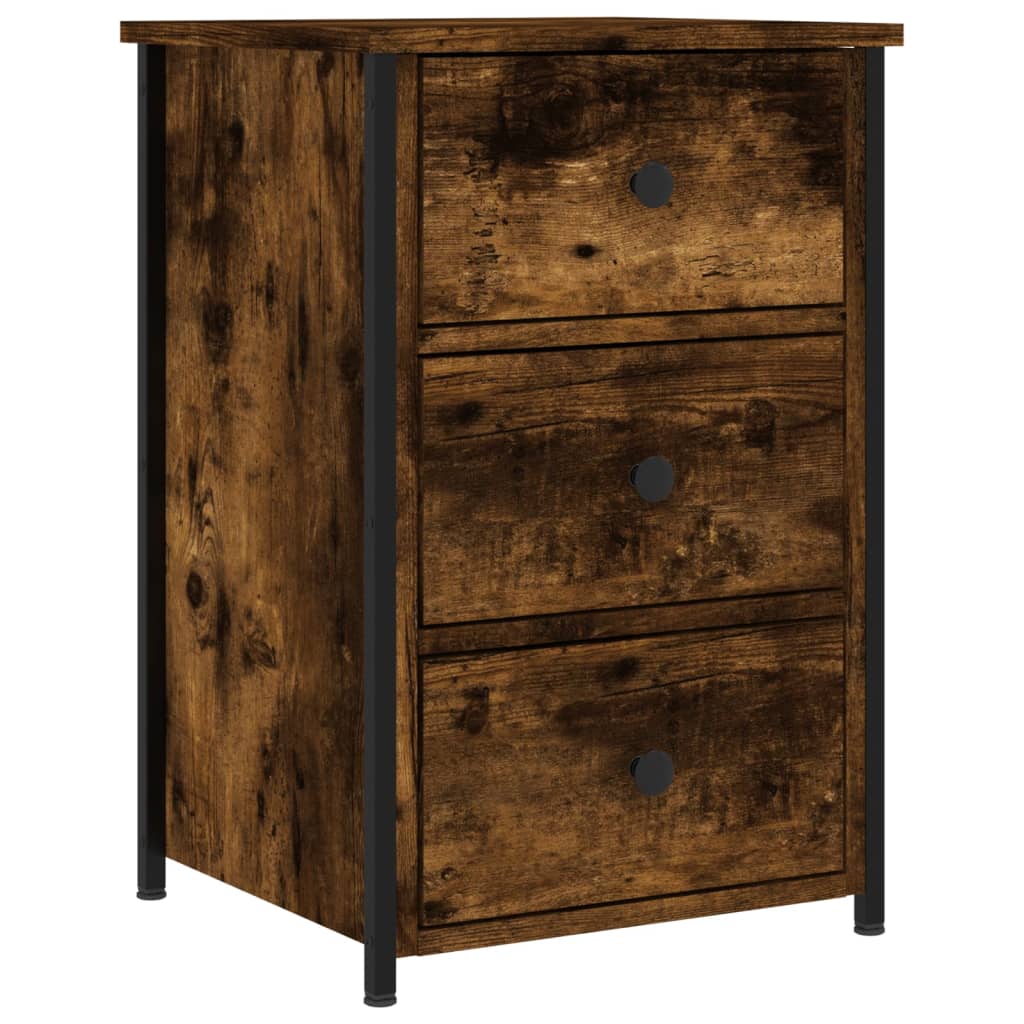 vidaXL Κομοδίνα 2 τεμ. Καπνιστή Δρυς 40 x 36 x 60 εκ. Επεξεργ. Ξύλο