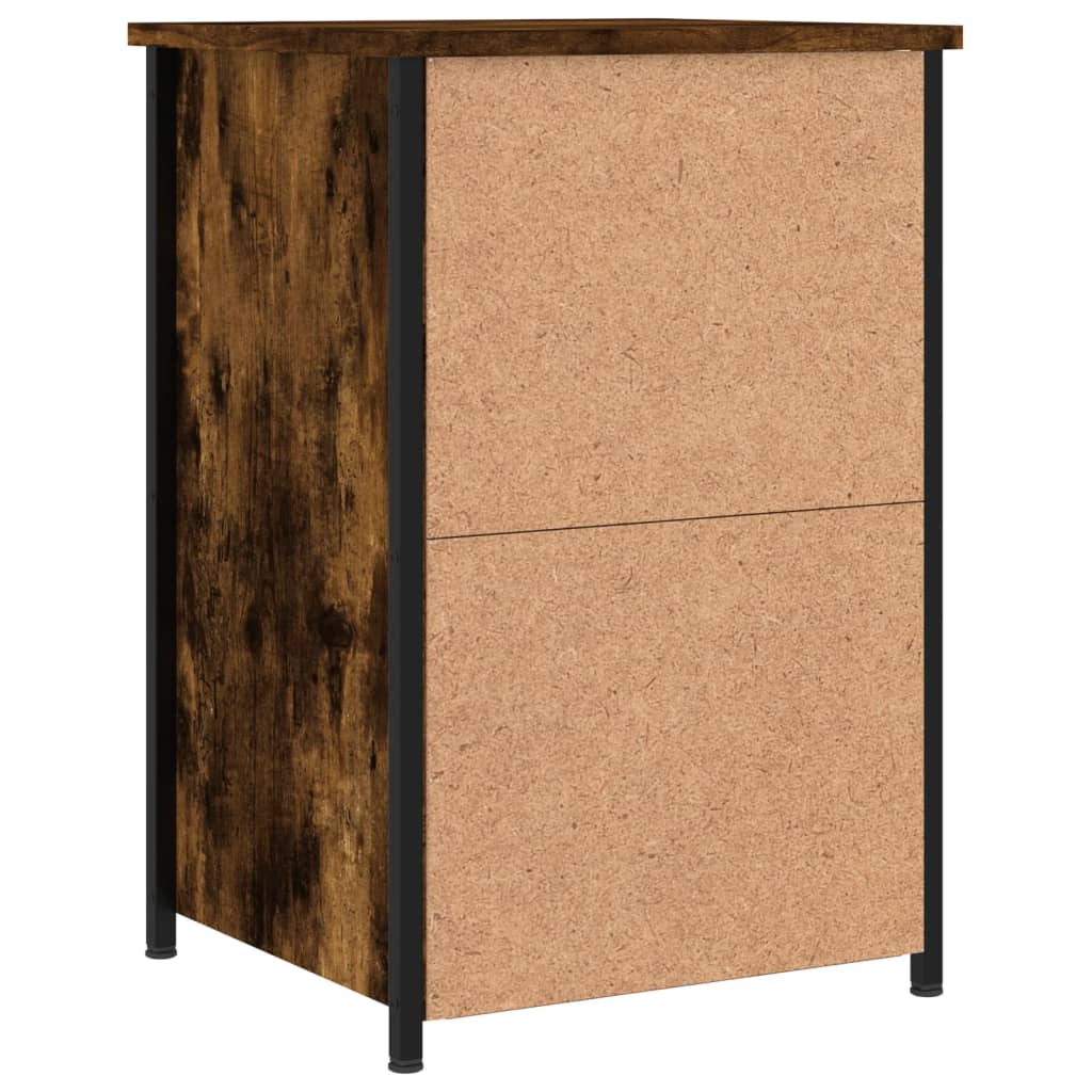 vidaXL Κομοδίνα 2 τεμ. Καπνιστή Δρυς 40 x 36 x 60 εκ. Επεξεργ. Ξύλο