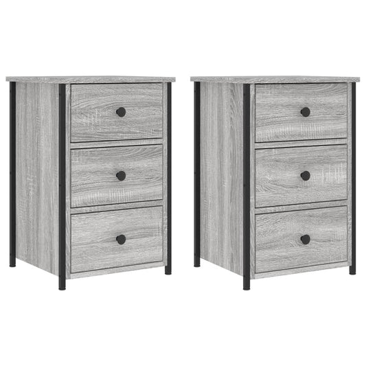 vidaXL Κομοδίνα 2 τεμ. Γκρι Sonoma 40x36x60 εκ. από Επεξεργασμένο Ξύλο