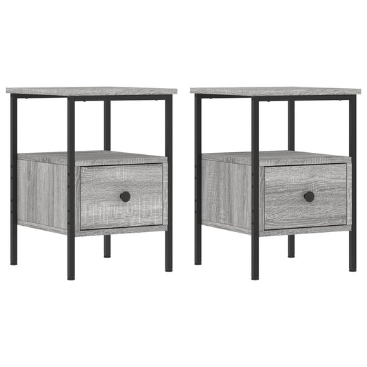 vidaXL Κομοδίνα 2 τεμ. Γκρι Sonoma 34 x 36 x 50 εκ. Επεξεργασμένο Ξύλο