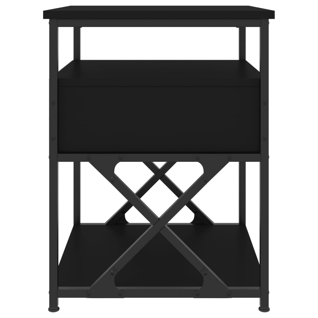 vidaXL Κομοδίνα 2 τεμ. Μαύρα 40 x 42 x 55 εκ. από Επεξεργασμένο Ξύλο