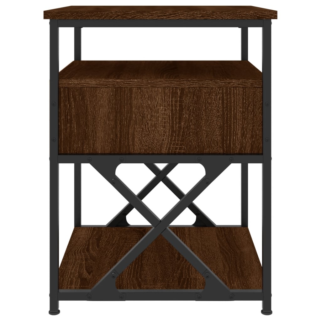 vidaXL Κομοδίνα 2 τεμ. Καφέ Δρυς 40x42x55 εκ. από Επεξεργασμένο Ξύλο