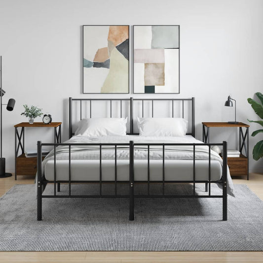 vidaXL Κομοδίνα 2 τεμ Καφέ Δρυς 50x41x65 εκ. από Επεξεργασμένο Ξύλο