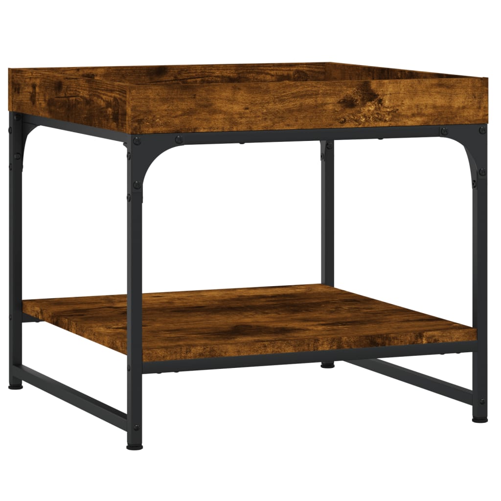 vidaXL Τραπεζάκι Σαλονιού Καπνιστή Δρυς 49,5x49,5x45 εκ. Επεξ. Ξύλο