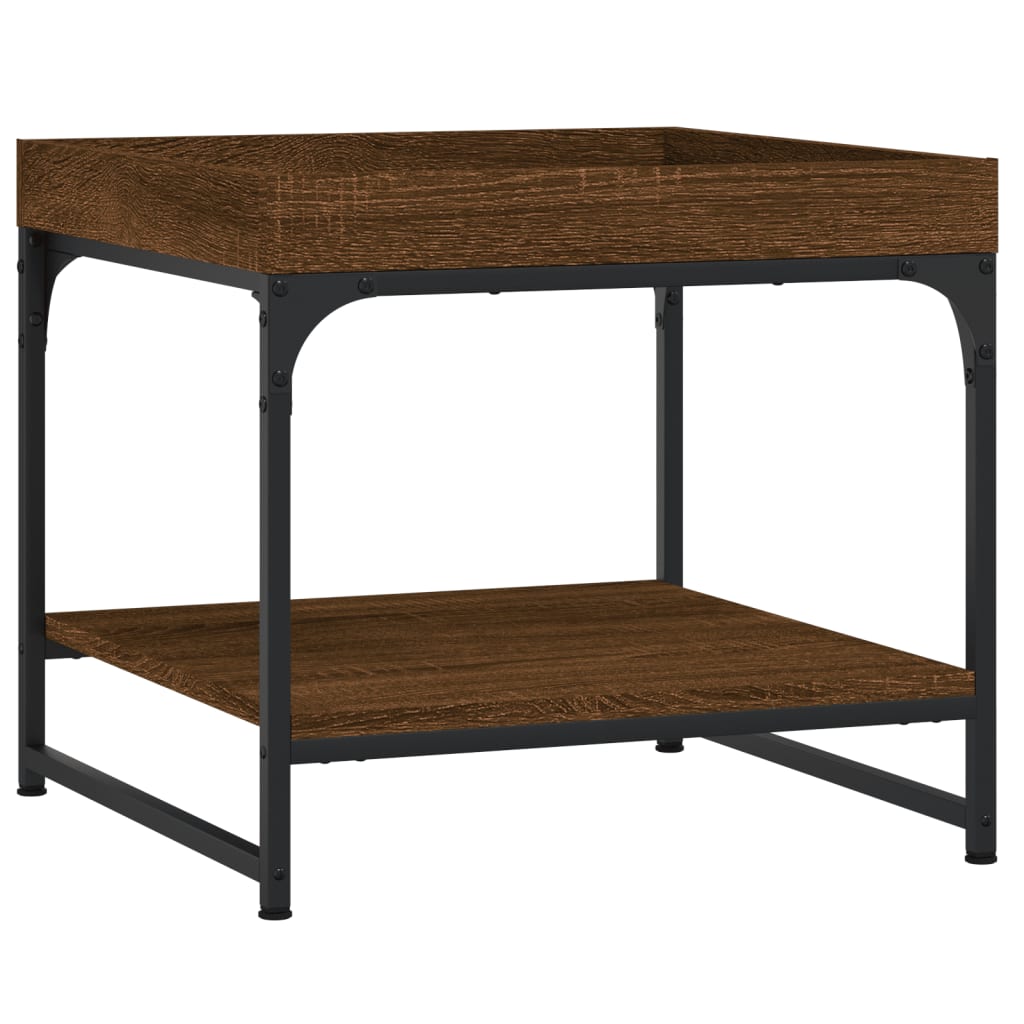 vidaXL Τραπεζάκι Σαλονιού Καφέ Δρυς 49,5x49,5x45εκ. Επεξεργ. Ξύλο