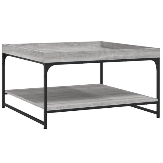 vidaXL Τραπεζάκι Σαλονιού Γκρι Sonoma 80x80x45 εκ. Επεξ Ξύλο + Σίδηρος