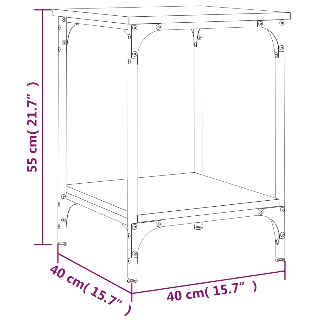 vidaXL Τραπεζάκι Σαλονιού Sonoma Δρυς 40 x 40 x 55 εκ. Επεξεργ. Ξύλο