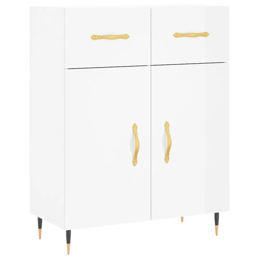 vidaXL Ντουλάπι Γυαλιστερό Λευκό 69,5x34x90 εκ. Επεξεργασμένο Ξύλο