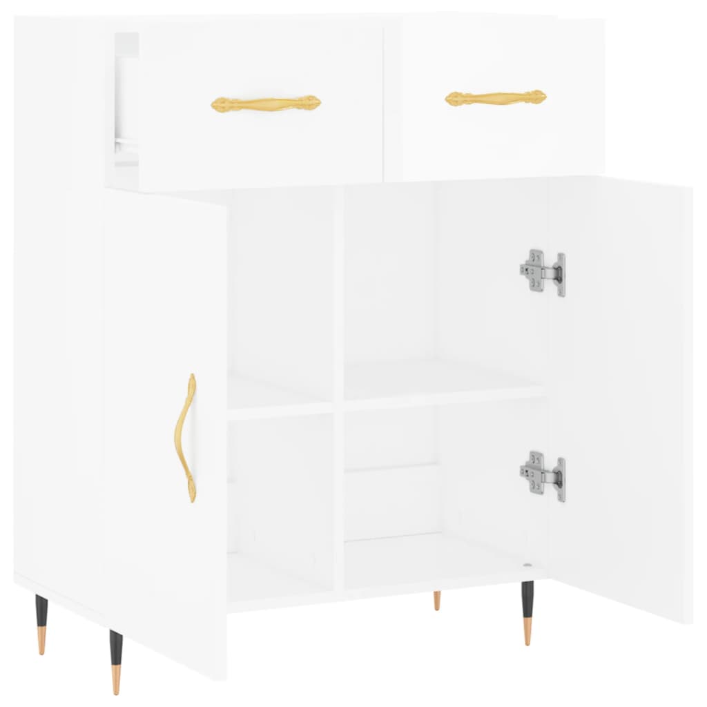 vidaXL Ντουλάπι Γυαλιστερό Λευκό 69,5x34x90 εκ. Επεξεργασμένο Ξύλο