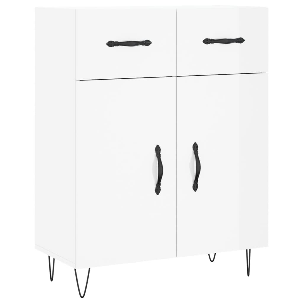 vidaXL Ντουλάπι Γυαλιστερό Λευκό 69,5x34x90 εκ. Επεξεργασμένο Ξύλο