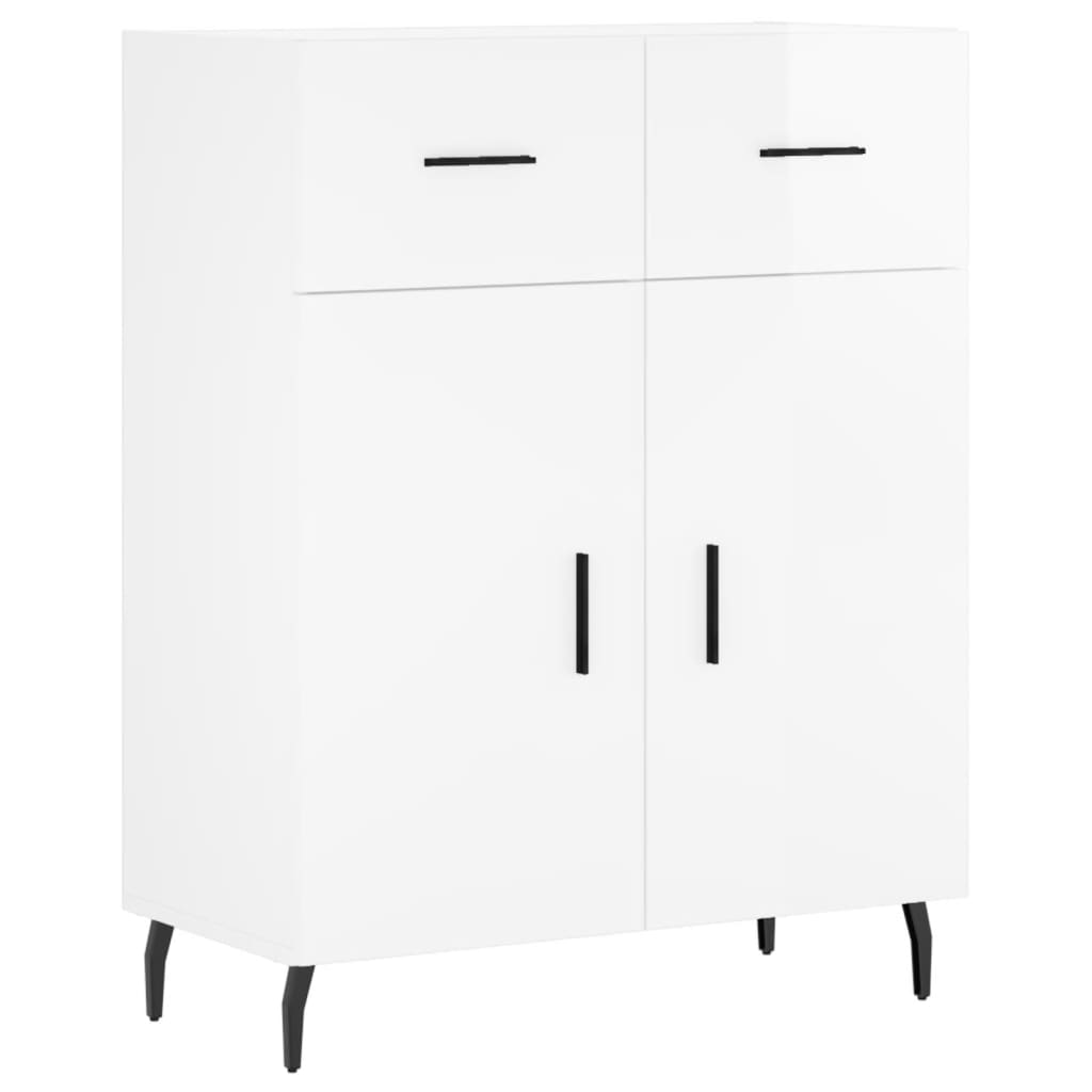 vidaXL Ντουλάπι Γυαλιστερό Λευκό 69,5x34x90 εκ. Επεξεργασμένο Ξύλο