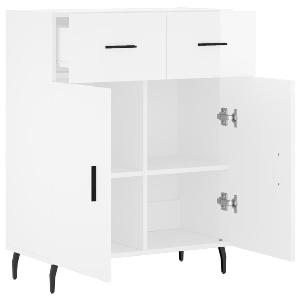 vidaXL Ντουλάπι Γυαλιστερό Λευκό 69,5x34x90 εκ. Επεξεργασμένο Ξύλο