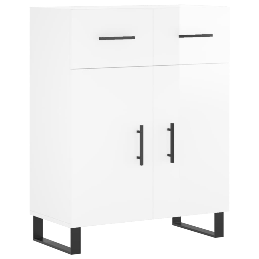 vidaXL Ντουλάπι Γυαλιστερό Λευκό 69,5x34x90 εκ. Επεξεργασμένο Ξύλο