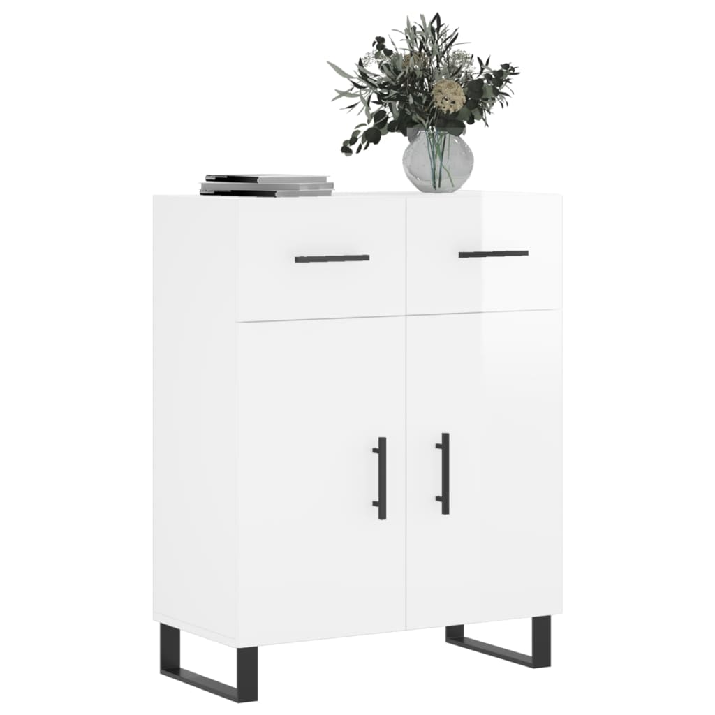 vidaXL Ντουλάπι Γυαλιστερό Λευκό 69,5x34x90 εκ. Επεξεργασμένο Ξύλο