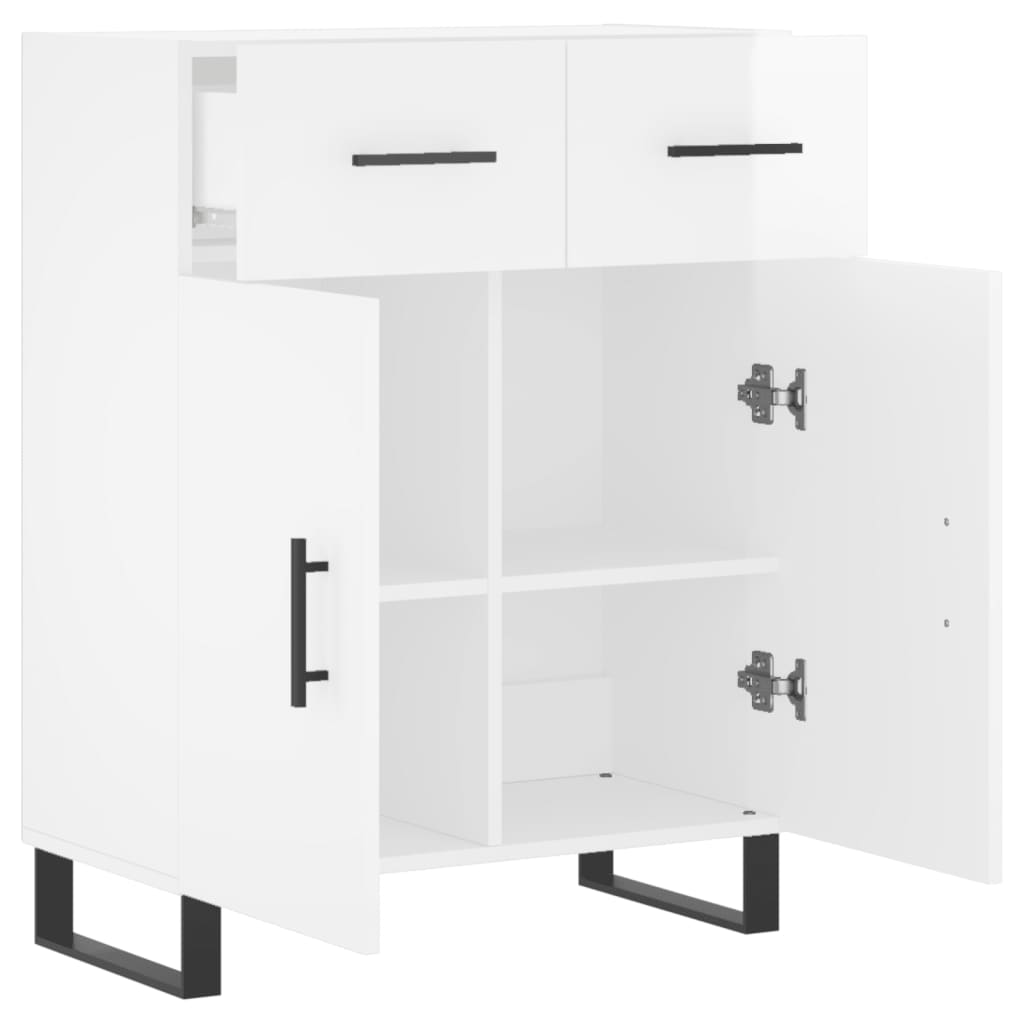 vidaXL Ντουλάπι Γυαλιστερό Λευκό 69,5x34x90 εκ. Επεξεργασμένο Ξύλο