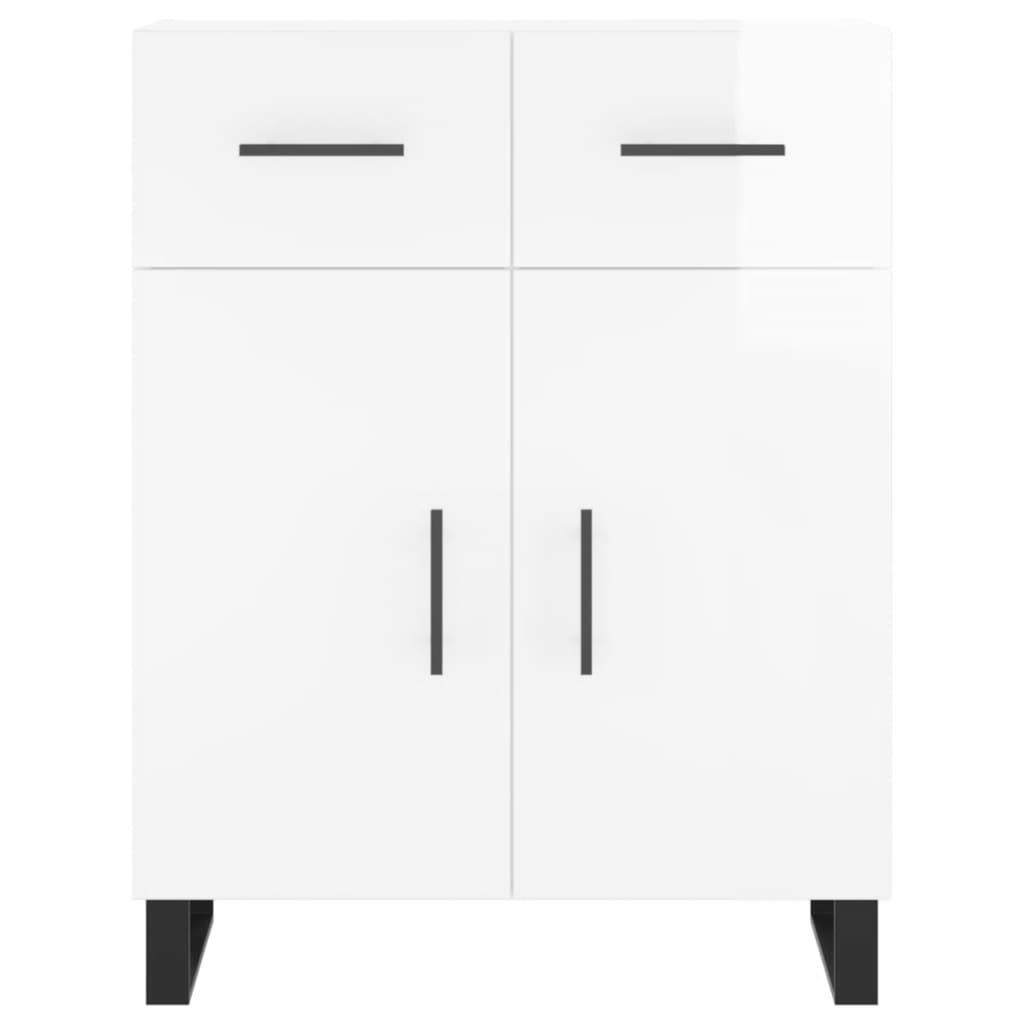vidaXL Ντουλάπι Γυαλιστερό Λευκό 69,5x34x90 εκ. Επεξεργασμένο Ξύλο