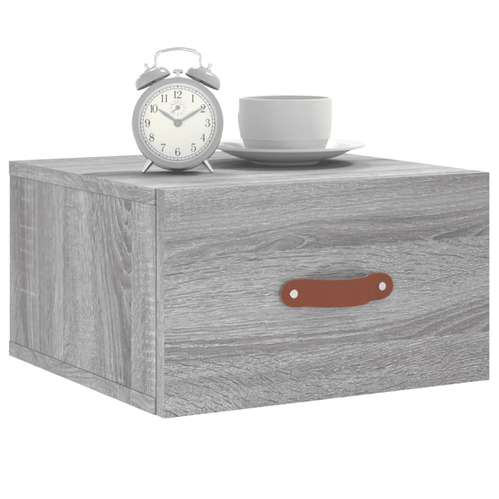 vidaXL Κομοδίνα Επιτοίχια Γκρι Sonoma 35 x 35 x 20 εκ.