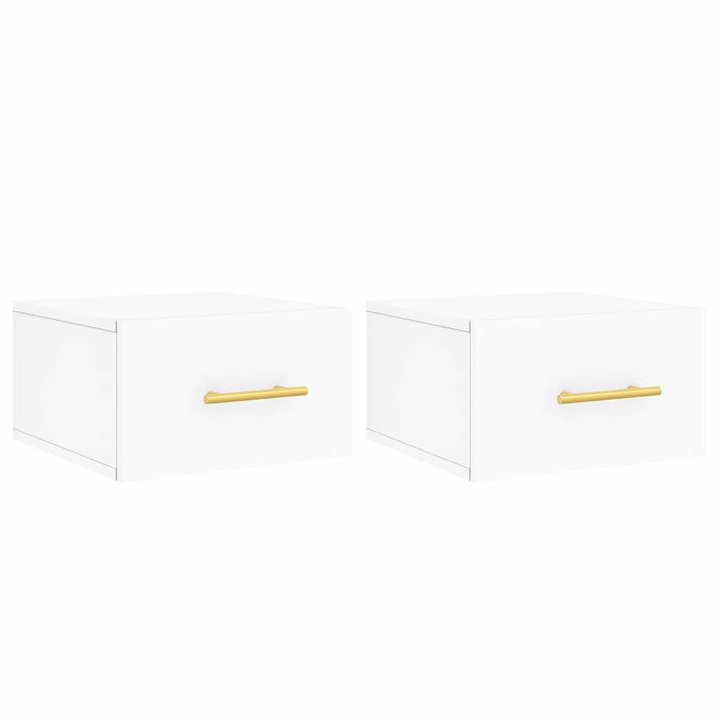 vidaXL Κομοδίνα Επιτοίχια 2 τεμ. Λευκά 35x35x20 εκ.
