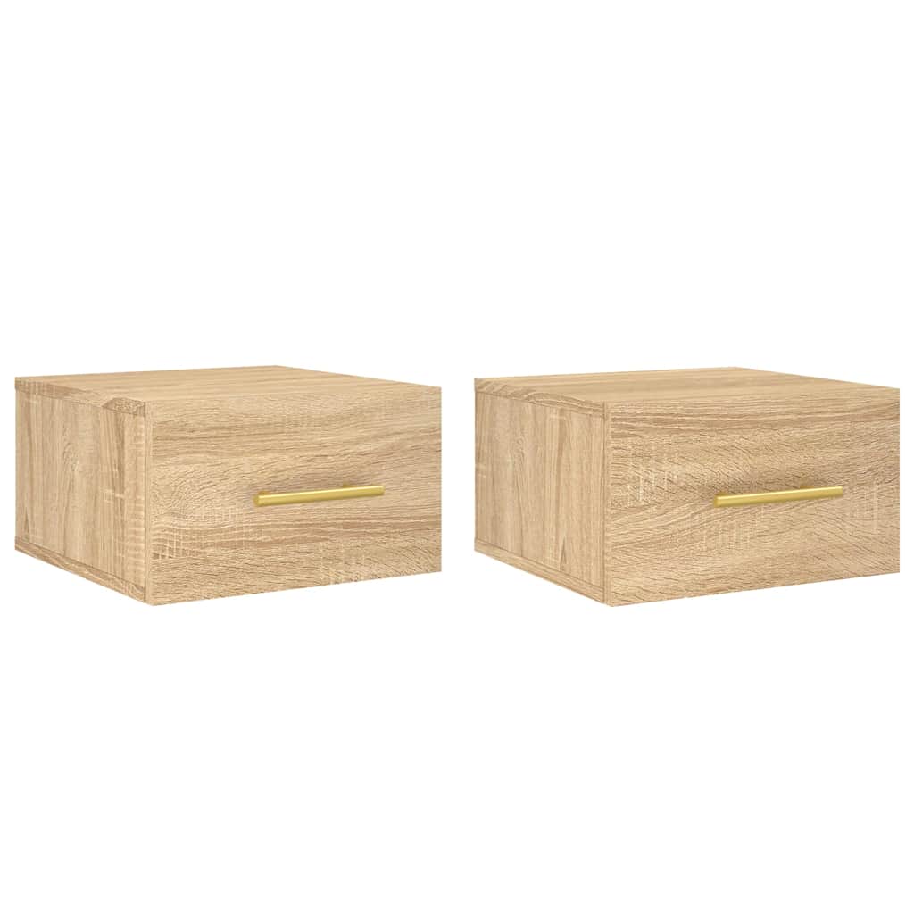 vidaXL Κομοδίνα Επιτοίχια 2 τεμ. Sonoma Δρυς 35 x 35 x 20 εκ.