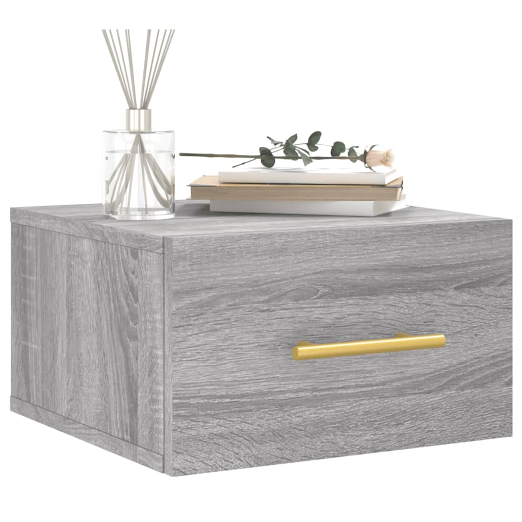 vidaXL Κομοδίνα Επιτοίχια Γκρι Sonoma 35 x 35 x 20 εκ.
