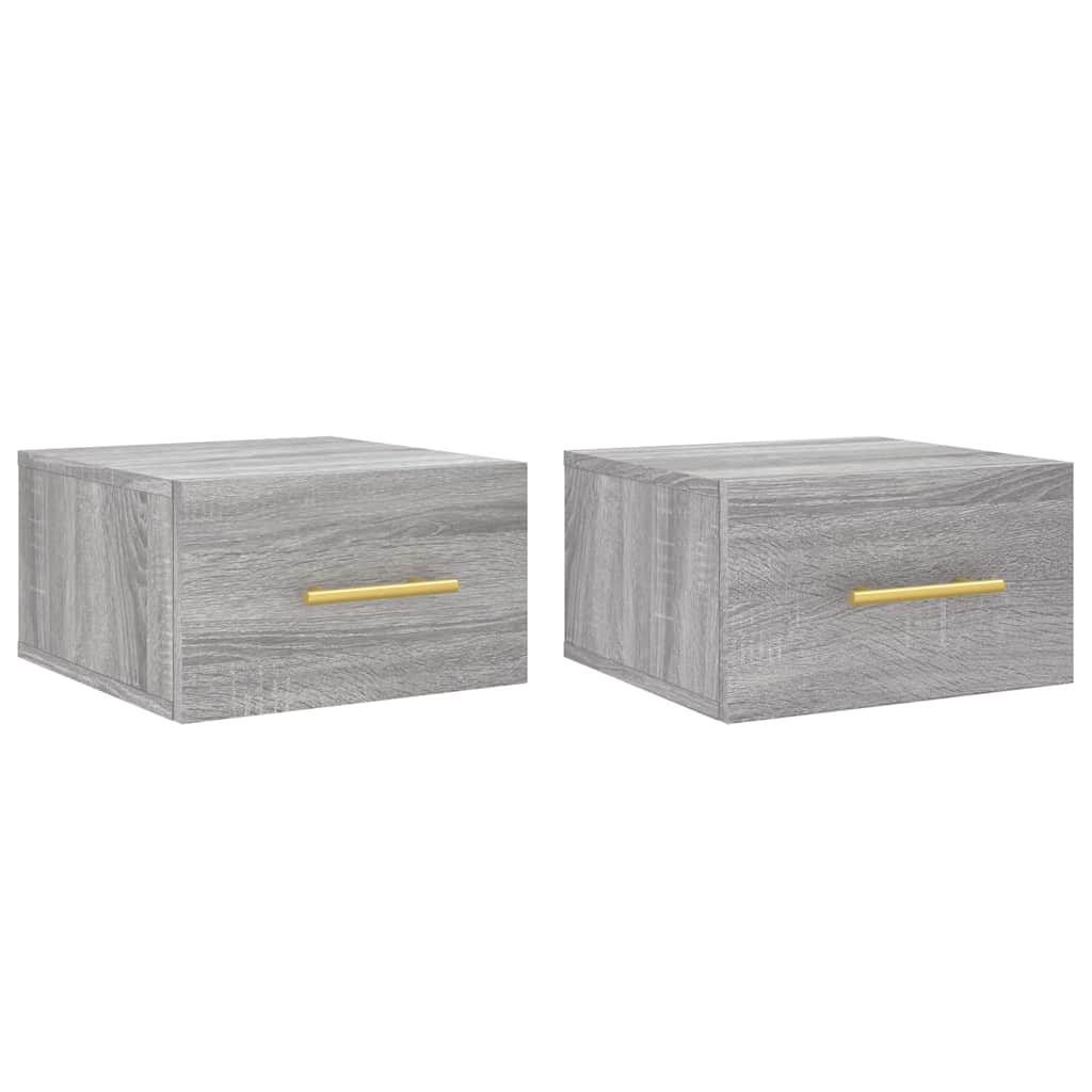 vidaXL Κομοδίνα Επιτοίχια 2 τεμ. Γκρι Sonoma 35 x 35 x 20 εκ.