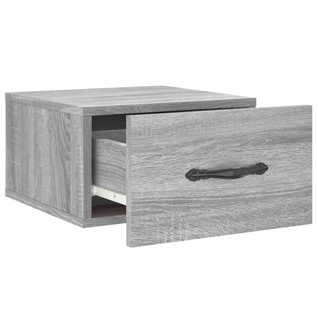 vidaXL Κομοδίνα Επιτοίχια Γκρι Sonoma 35 x 35 x 20 εκ.