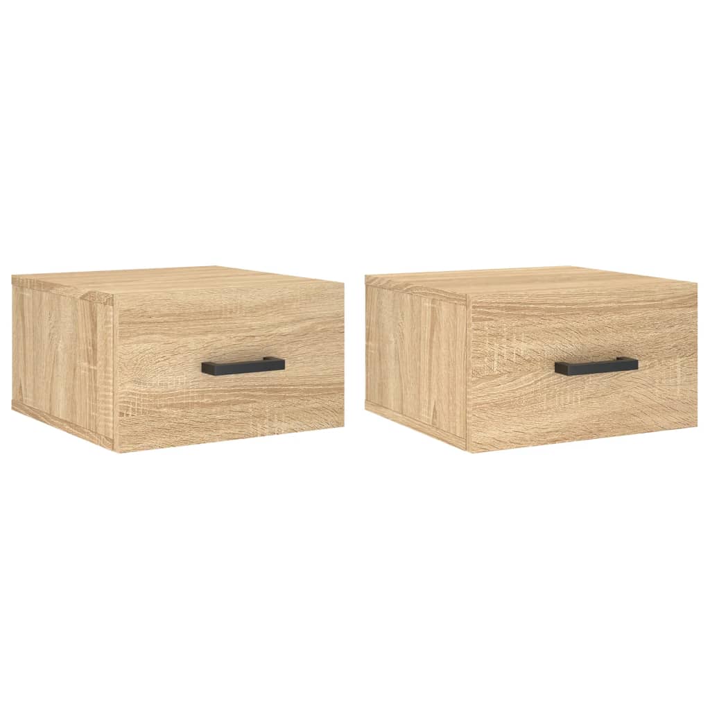 vidaXL Κομοδίνα Επιτοίχια 2 τεμ. Sonoma Δρυς 35 x 35 x 20 εκ.