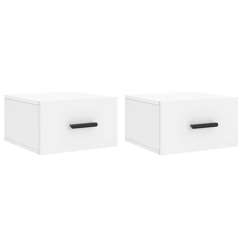 vidaXL Κομοδίνα Επιτοίχια 2 τεμ. Λευκά 35x35x20 εκ.