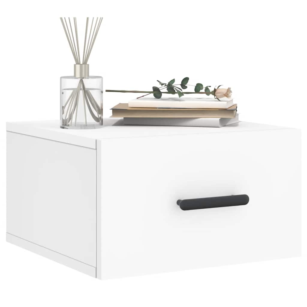 vidaXL Κομοδίνα Επιτοίχια 2 τεμ. Λευκά 35x35x20 εκ.