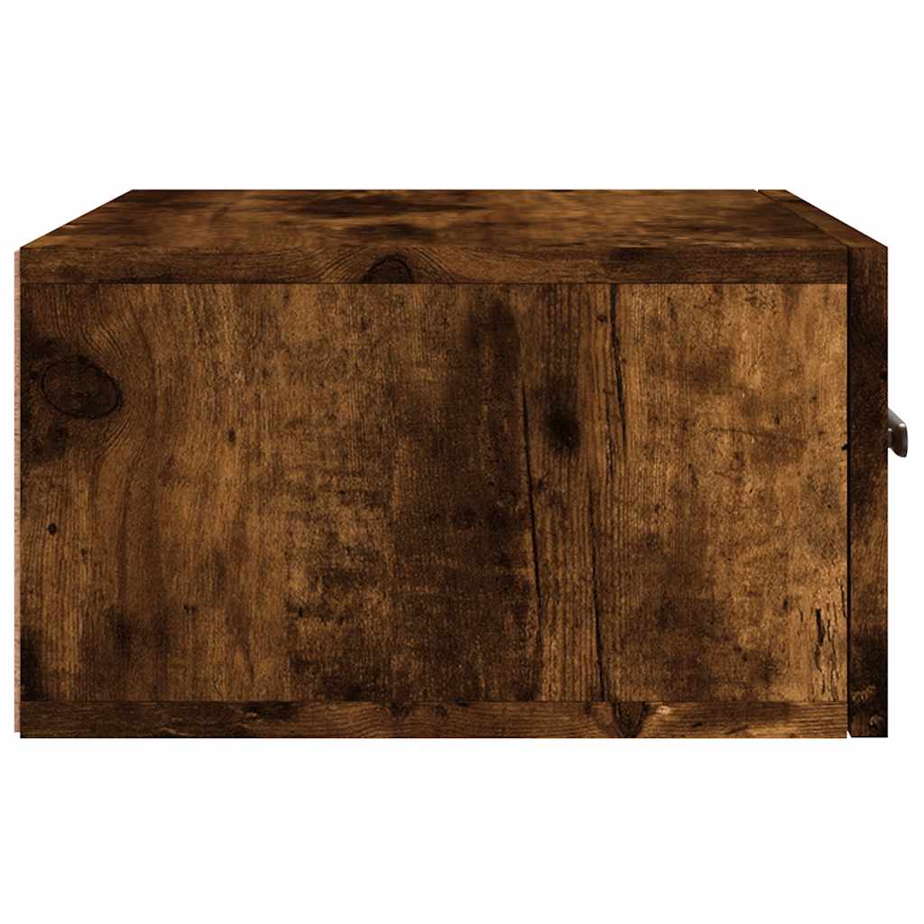 vidaXL Κομοδίνα Επιτοίχια 2 τεμ. Καπνιστή Δρυς 35x35x20 εκ.