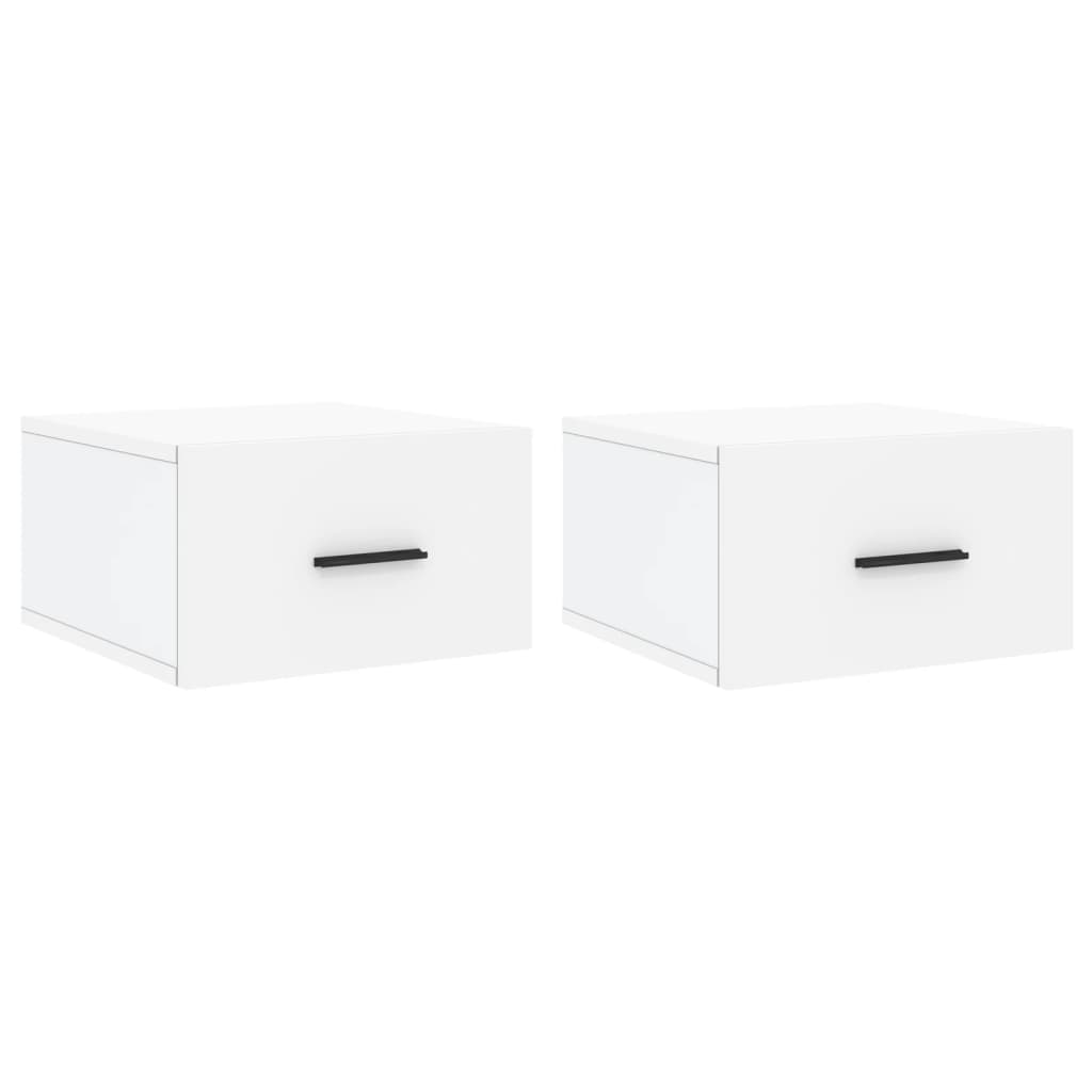 vidaXL Κομοδίνα Επιτοίχια 2 τεμ. Λευκά 35x35x20 εκ.