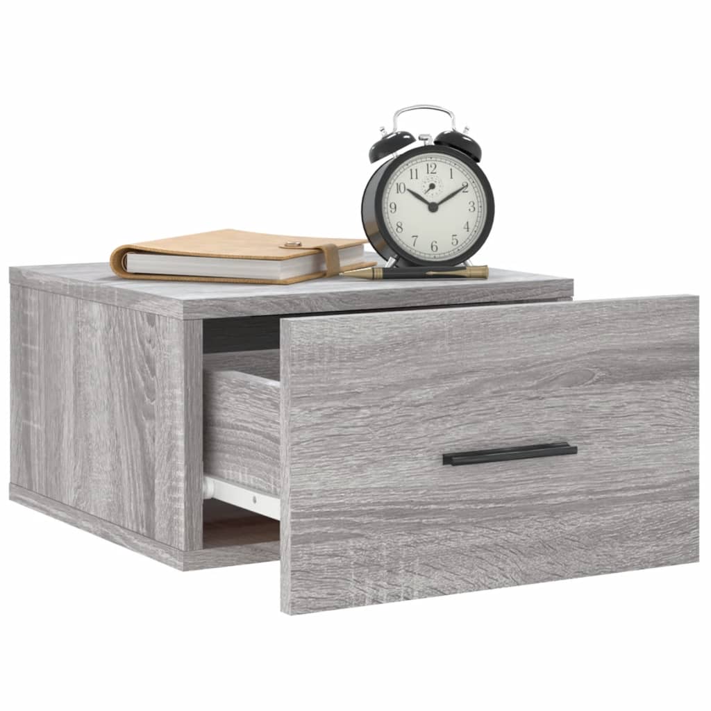 vidaXL Κομοδίνα Επιτοίχια Γκρι Sonoma 35 x 35 x 20 εκ.
