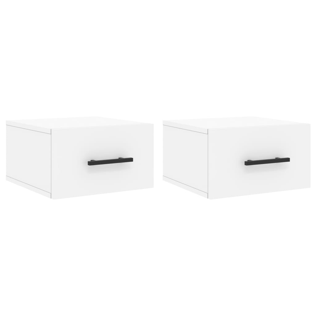 vidaXL Κομοδίνα Επιτοίχια 2 τεμ. Λευκά 35x35x20 εκ.