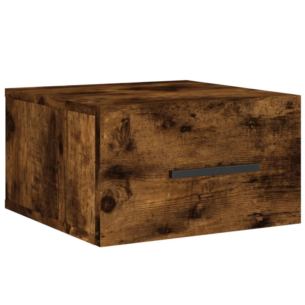 vidaXL Κομοδίνο Επιτοίχιο Καπνιστή Δρυς 35 x 35 x 20 εκ.