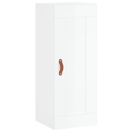 vidaXL Ντουλάπι Τοίχου Γυαλιστερό Λευκό 34,5 x 34 x 90 εκ. Επεξ. Ξύλο