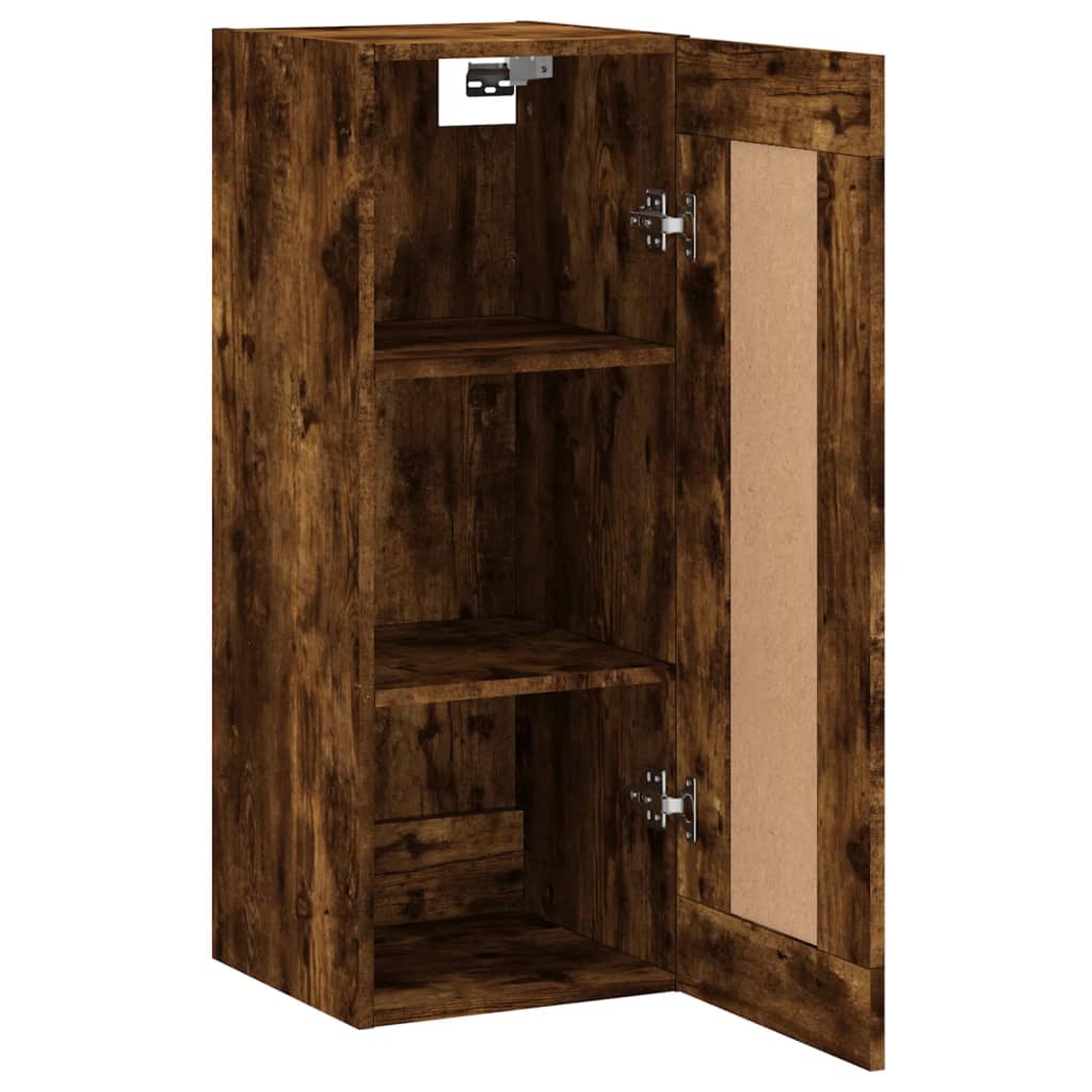 vidaXL Ντουλάπι Τοίχου Καπνιστή Δρυς 34,5 x 34 x 90 εκ. Επεξεργ. Ξύλο